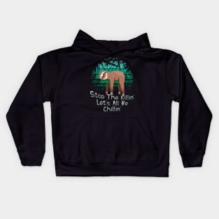 Retro Sunset Jungle Sloth Climate Protection Chiller Kids Hoodie